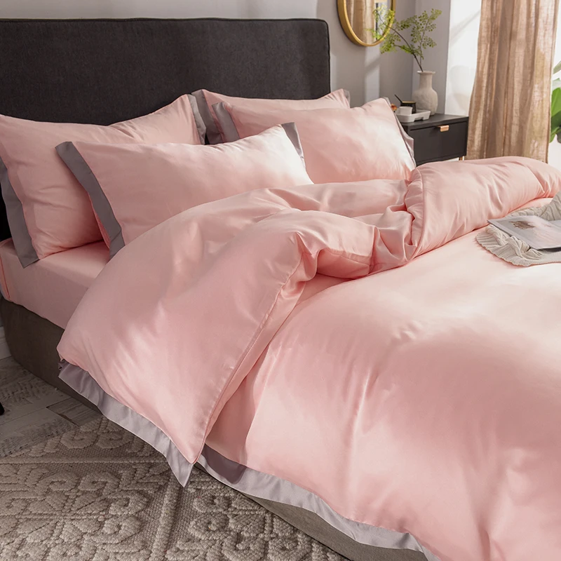 Роскошный шелковый набор Liv-Esthete в европейском и розовом цвете Шелковый комплект