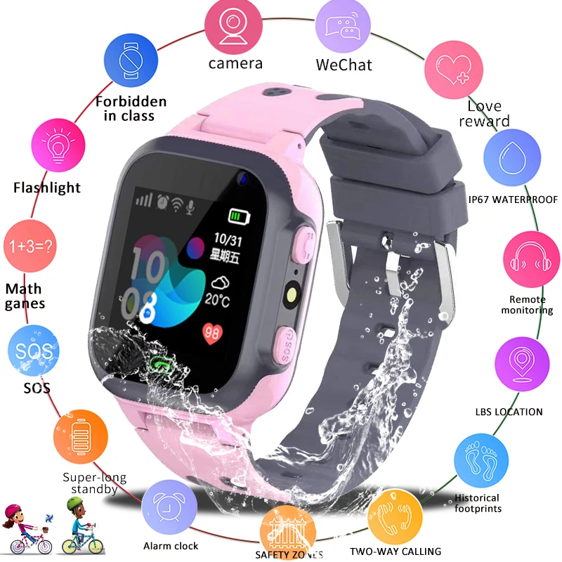 

2020 New Kids Smart watch for Children SmartWatch Baby Watches SOS Call Location Finder Locator Tracker Anti Lost Monitor + Box