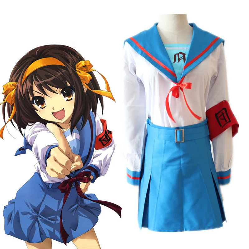 

Anime Suzumiya Haruhi Series Cosplay Costumes Haruhi Suzumiya Cosplay Costume School Uniforms Halloween Party Women Cosplay