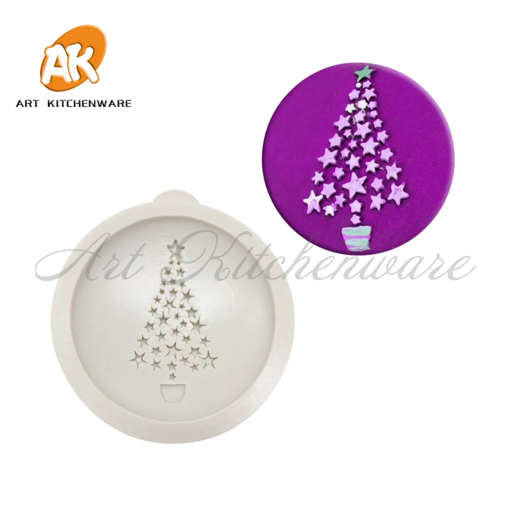 

Рождественская елка и звезда, силиконовая форма для торта, силиконовая форма для шоколада в виде звезды, форма для торта, инструмент для тор...