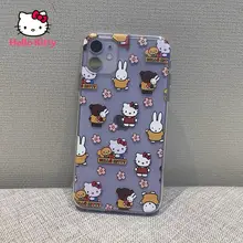 Hello Kitty case for iPhone 6S/7/8P/X/XR/XS/XSMAX/11/12Pro/12mini Phone Soft Case Blu-ray Case Cover