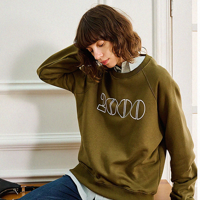 

Женский свитшот из органического хлопка, с длинным рукавом и круглым вырезом