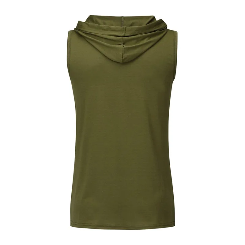 Mens T Shirt Fitness Muscle Sleeveless Hoodie Top Bodybuilding Gym Tops Vest Workout T-shirt Pocket Tight Dropship | Мужская одежда