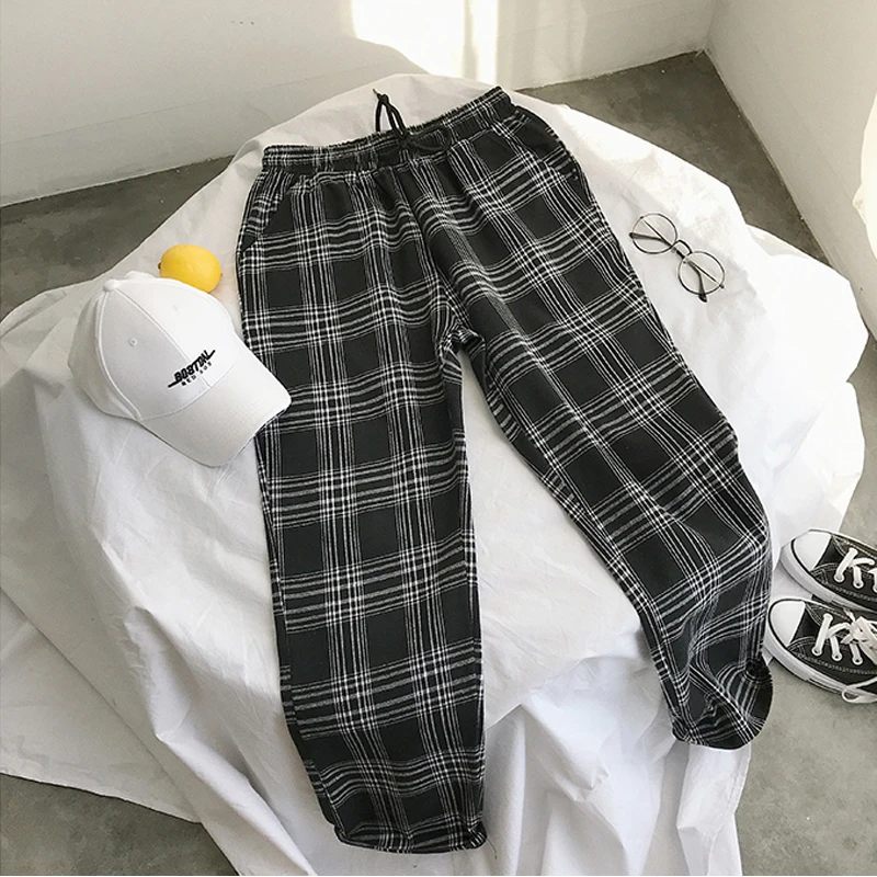 Женские брюки в клетку стиле Харадзюку | Женская одежда
