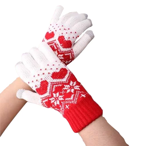 H Лидер продаж Модные Guantes для мужчин и женщин зимние теплые перчатки вязание снежинка шаблон полный палец перчатки и варежки Luvas
