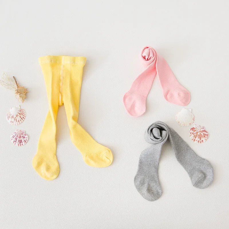 Колготки для маленьких девочек с изображением лотоса детские чулки однотонные