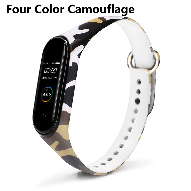 BOORUI для xiaomi mi band 4 ремешок mi band 4 умные аксессуары mi Band 4 ремешок для xiaomi mi band 4 умные браслеты - Цвет: Four Color Camouflag
