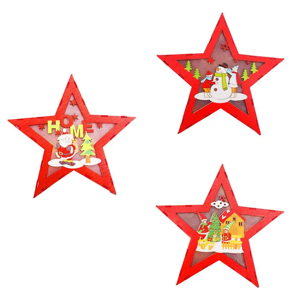 Рождественский деревянный Романтический Ночной светильник звездное небо