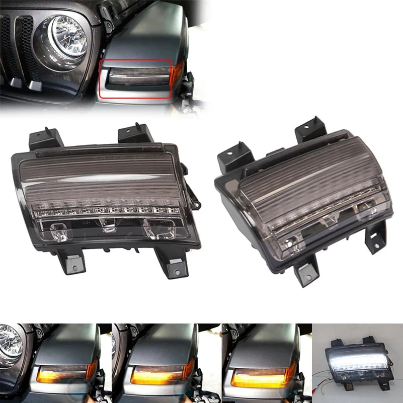 1 пара JL переднее крыло вспысветильник Белый DRL янтарсветильник воротный сигнал