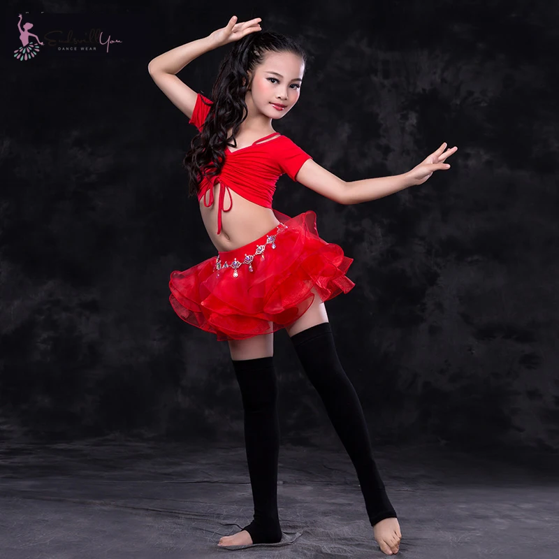 

Dresses for girls children's belly dance costume Oriental Indian Dance Dress Short Skirt Suit RT113