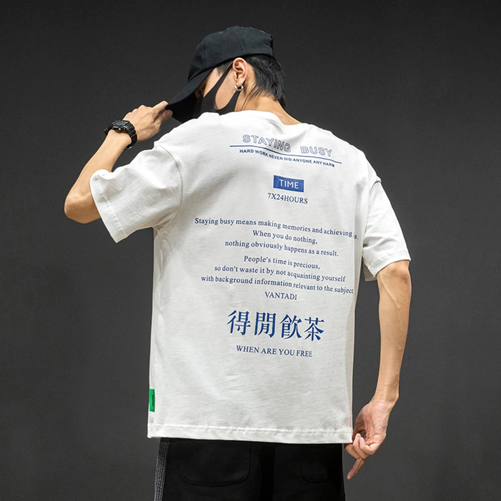 

New Summer Men's 100% Cotton T-Shirts large size loose Short Sleeve Trendy Brand Hip-Hop Fat Shirt T-shirt