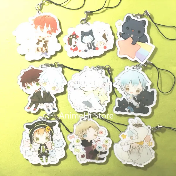 Game DRAMAtical Murder Keychain Bag Pendant Figure Doll DMMD Seragaki Aoba Ren koujaku Clear Acrylic Keyring for Gift