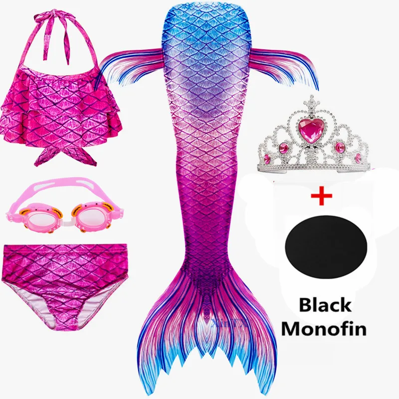 Детский костюм для косплея Ариэль с хвостом русалки и моноластами|Костюмы