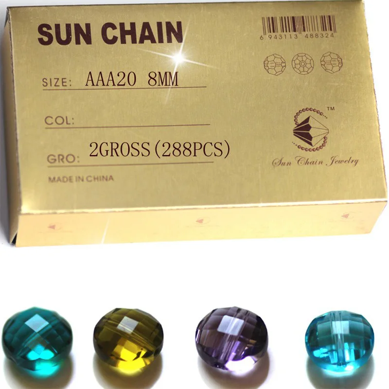Wholesale net-face-cutting round beads shinning Jewelry compontments accessories loose beads 8mm 288pcs/lot