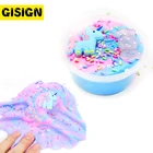 Слайм в виде единорога 60 мл, пушистая пластиковая глина, легкая красочная Полимерная глина для моделирования, пластиковая резинка для ручной работы, игрушка-антистресс