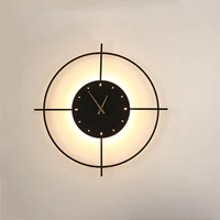 11w led wall lamp acrylic mute clock sconce lamp background wall decoration lamp living room bra bedroom hotel bar aisle light