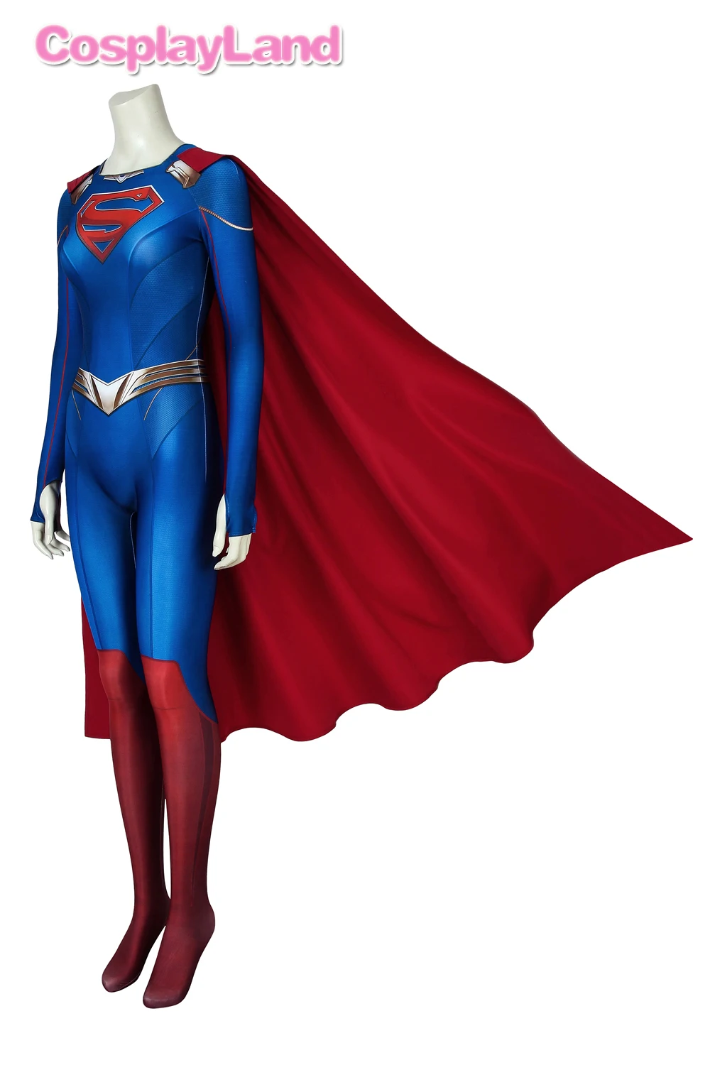 3D Супергерл сезон 5 костюм Kara Zor-El Danvers Косплей Суперженщина комбинезон костюмы на Хэллоуин для Womloak Синий боди