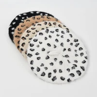 hot selling hats for women autumn winter hats portable knitting polyester leopard keep warm windproof adult cap female beret hat