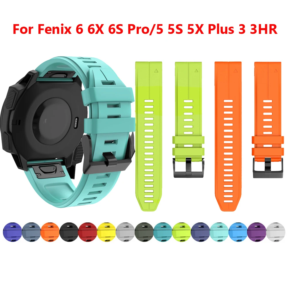 Спортивный силиконовый ремешок для наручных часов 26 мм Garmin Fenix 6X 6 6S Pro 5X 5 5S Plus 3 HR 20