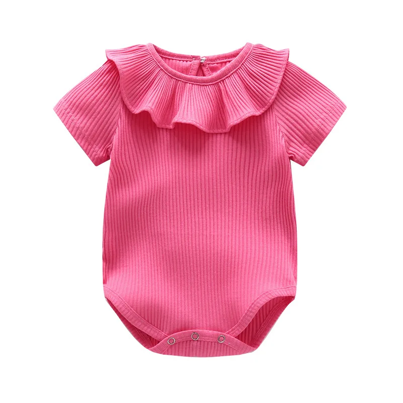 

Yg brand children's clothing summer new baby short sleeve triangle climbing suit newborn baby Ruffle one-piece bag fart clothes