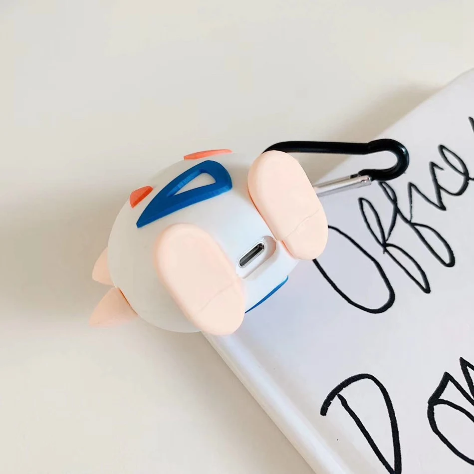 3D чехол для наушников s для AirPods, силиконовый чехол с милой собачкой из мультфильма, чехол для Apple Air pods 2, забавный чехол для наушников, кольцевой ремешок