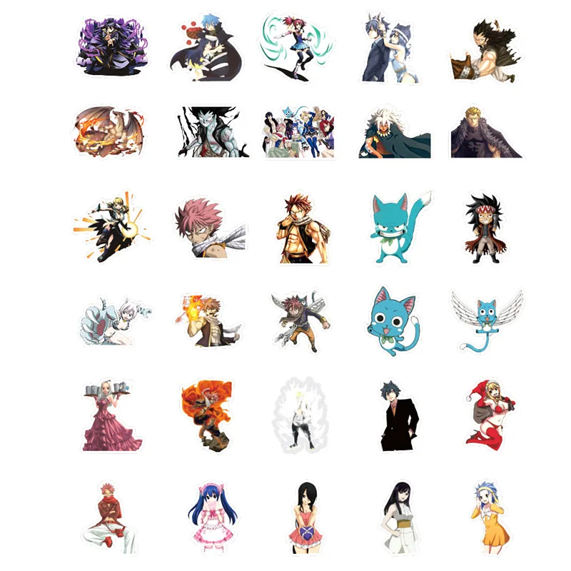 

50Pcs Japanese Classic Anime FAIRY TAIL Stickers For Cars,Mobile Phones, Guitars, Refrigerators, Waterproof Stickers