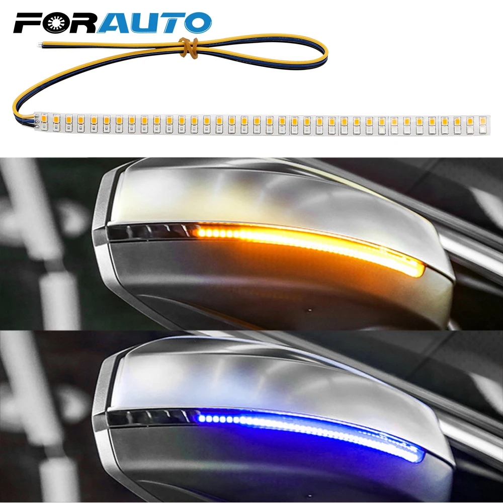 

FORAUTO, 1 шт., стример заднего вида, полоса для автомобиля, Модифицированная стримерная полоса, течет вода, сигнальная лампа, автомобильный Стай...