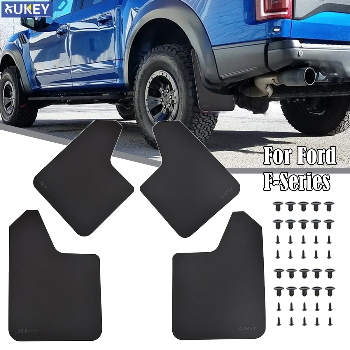 

4Pcs Mud Flaps Mudflaps Splash Guards Fender Flares Front Rear For Ford F-Series F-150 F-250 F-350 F-450 F-550 F150 F250 F350