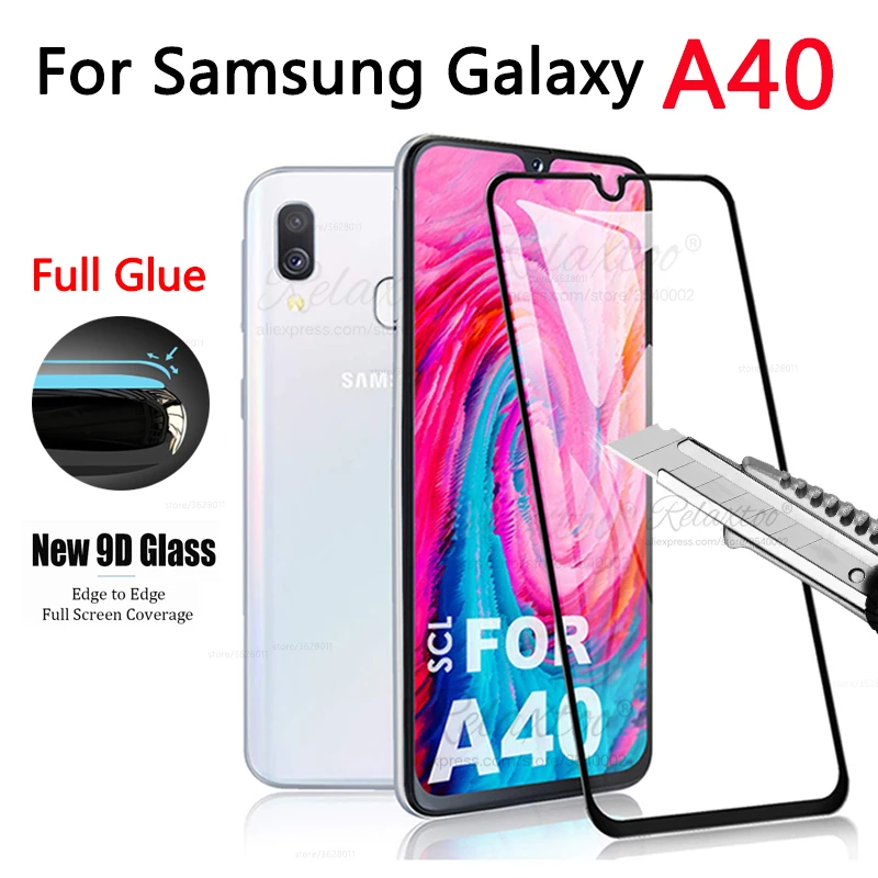 9D полное клеевое Покрытие Закаленное стекло для Samsung Galaxy A40 A 40 A405F защита экрана