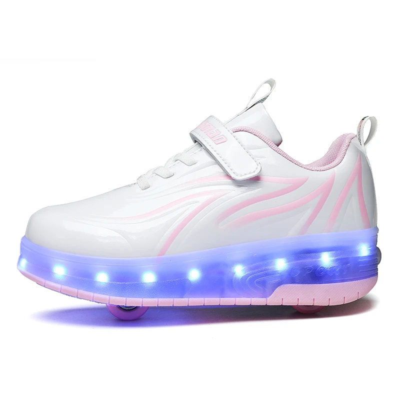 Модная детская обувь для доски Светящаяся Heelys Обувь мальчиков и девочек