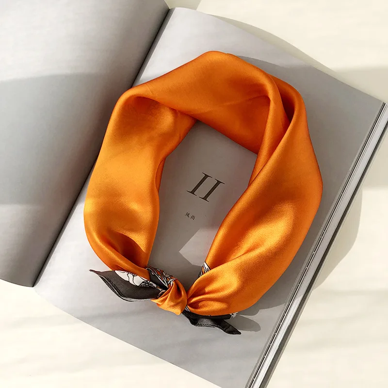 

100% натуральный шелк, квадратный шарф, женская маленькая Бандана с принтом, головной платок, летний женский шарф, шарфы из чистого натурально...