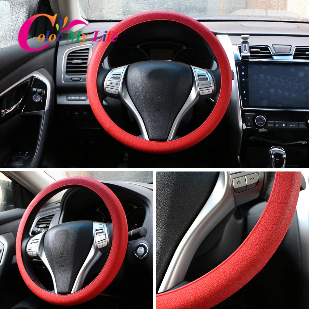

38cm Silicone Car Steering Covers for Ford Focus 2 3 4 Kuga Escape Everest Explorer Ka Ranger Mondeo Fiesta Ecosport C-MAX Cmax