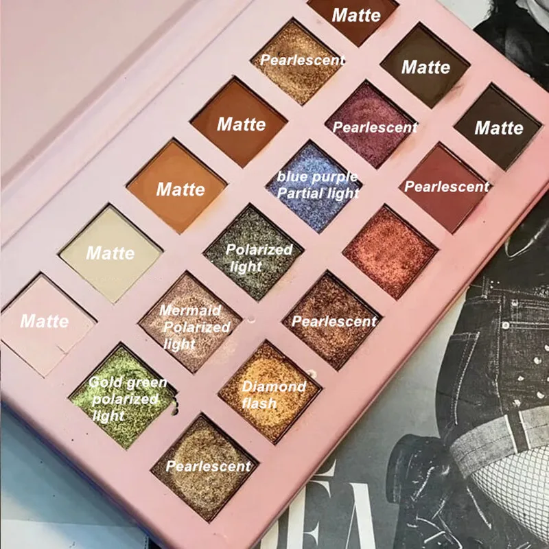 

Matte Pearlescent Glitter Eye Shadow 18 Colors Pigment Eye Shadow Palette Waterproof Easy to Wear Shimmer Make up Eyeshadow