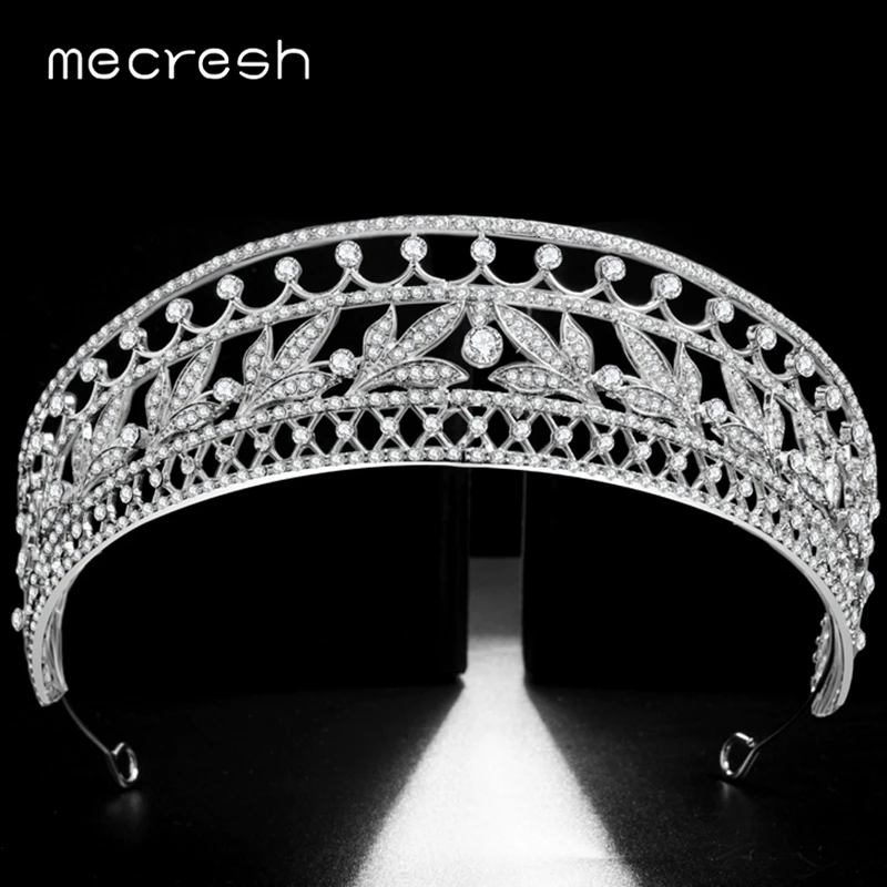 Mecresh Zircon для невесты короны тиары Серебряный Цвет с украшением в виде кристаллов