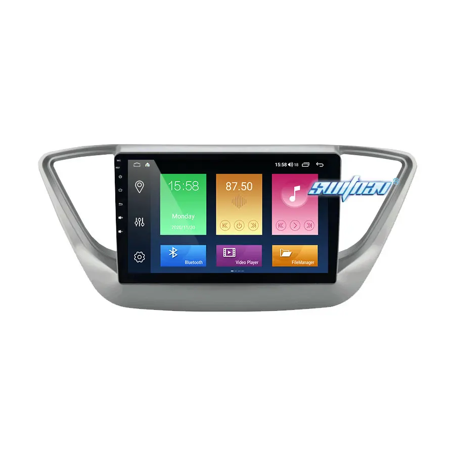 Автомобильный DVD-проигрыватель с Android 10 для HYUNDAI Verna Accent Solaris автомагнитола аудио gps