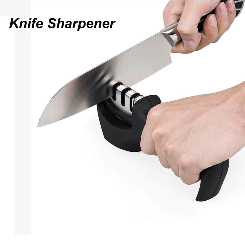 Knife Sharpener Kitchen Knives Sharpening Stone 3-Stage Diamond Ceramic Tool Sharpens Dull Quickly | Дом и сад