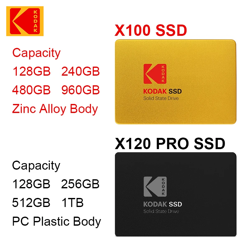 Оригинальный твердотельный накопитель Kodak X120 PRO 128 ГБ 258 512 ТБ 2 5 дюйма SATA III SSD X100 120