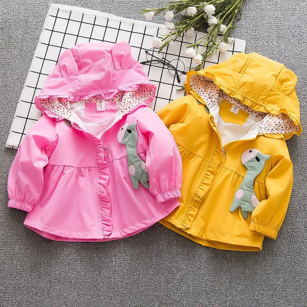 Autumn Winter Coat Jackets Toddler Baby Kids Girls Cat Ear Cartoon Hooded Windproof Outwear Zipper Casual Clothes C24# |