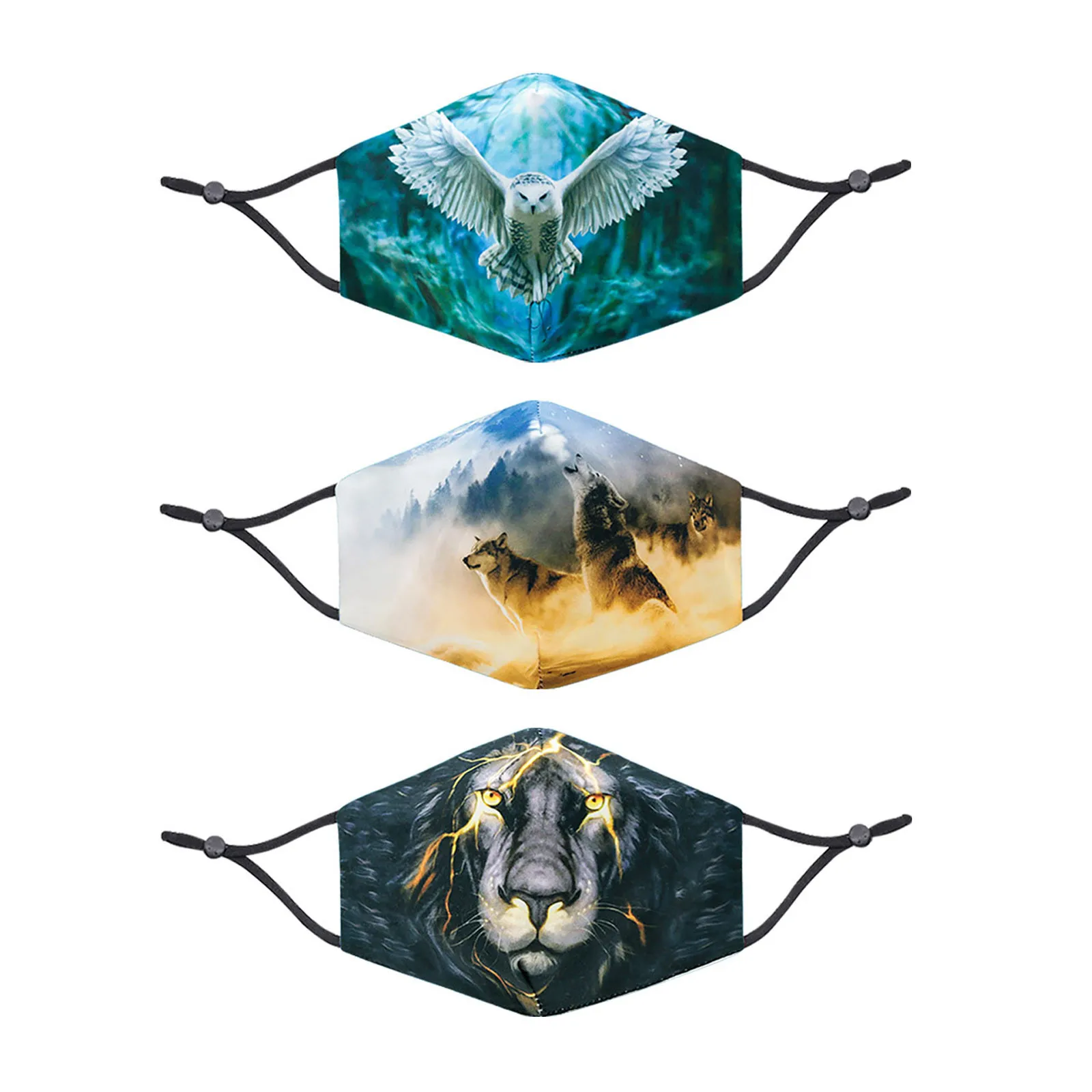 

mscara masque Headband 3PC Fun Animal Cotton Mask 3d Digital Printing Windproof And Warm Mask Mascarilla Mascaras Maske
