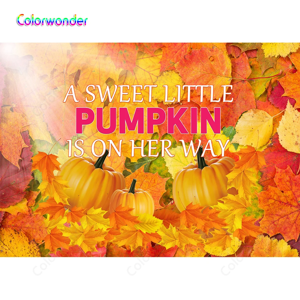 Фон для студийной фотосъемки с изображением оранжевой тыквы желтых и красных