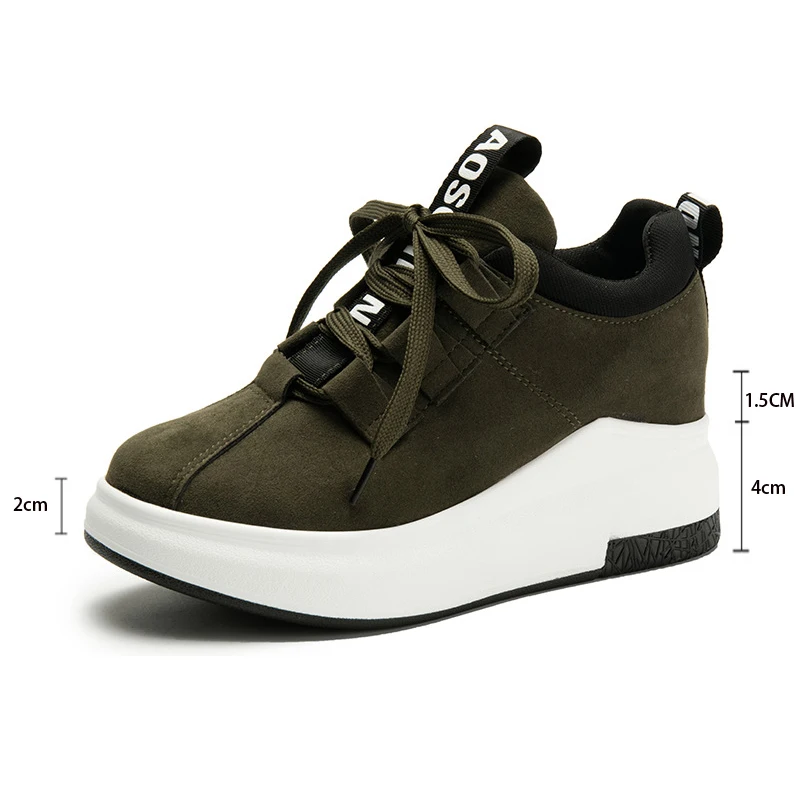 

Tenis Feminino Casual Shoes Woman 2019 Suede Leather High Platform Sneaker Autumn Breathable Flats Shoe Female Vulcanized Shoes
