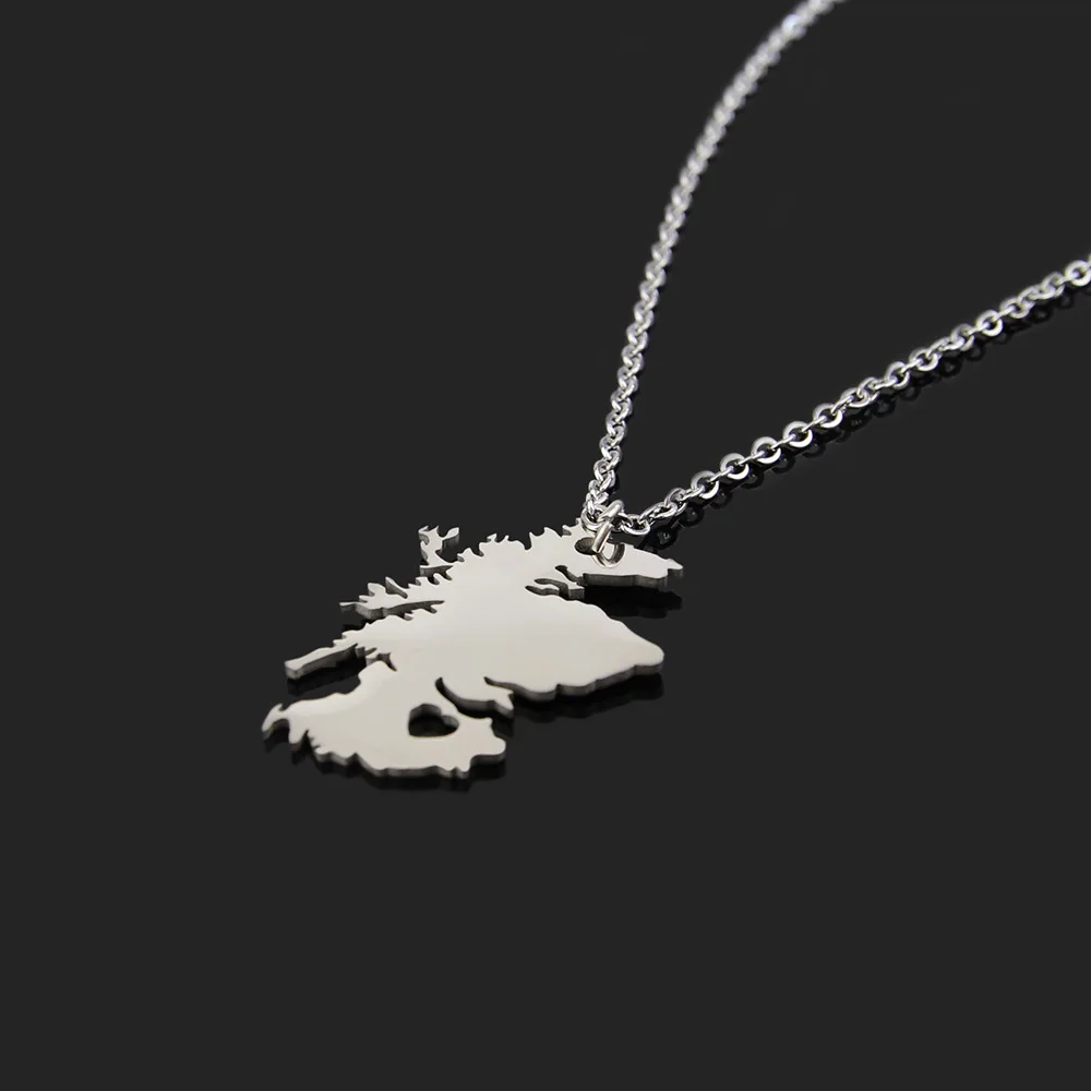 

Scotland Map Pendant Necklaces Stainless Steel For Women Girls Maps of the Scotland Jewelry Gift