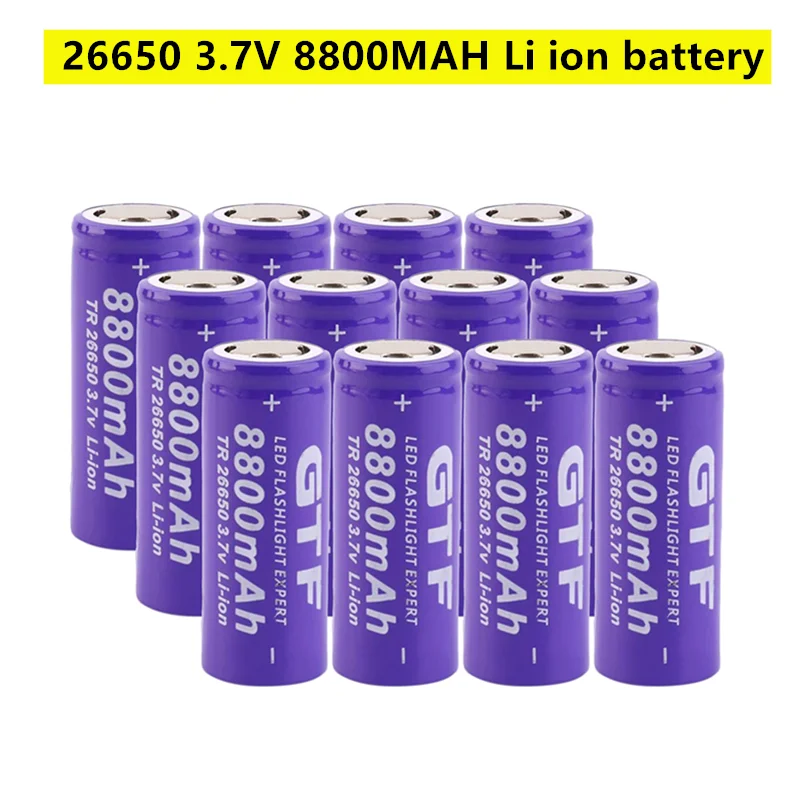 100% новый 3 7 в 26650 аккумулятор 8800 мАч литий-ионный перезаряжаемый светодиодный