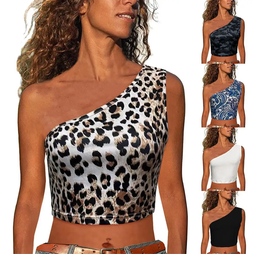 

Кроп-Топ женский на одно плечо, пикантная футболка без рукавов, пляжный жилет с открытыми плечами, модная одежда с открытой спиной