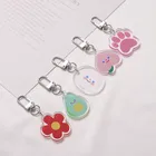 Брелок для ключей Женский, милый мультяшный брелок с изображением персика, авокадо, цветка, улыбки