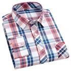 Мужская Повседневная рубашка AOLIWEN, из размера плюс хлопка, в клетку, с длинным рукавом, для весны, впитывающая пот, удобная приталенная одежда