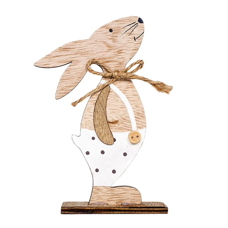 

1 шт., Пасхальная подставка в форме кролика, деревянный кролик, пасхальное украшение «сделай сам», пасхальный подарок для детей, украшения дл...