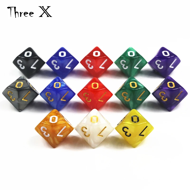 Высокое качество 10 шт трпг перламутровый эффект D10 кости для DND сторонних игр