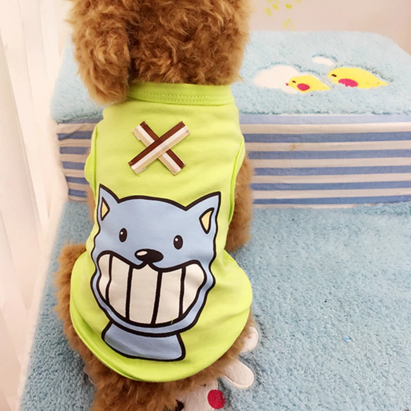 2018 Весна и лето новая одежда для собак маленьких с мультяшным рисунком жилет