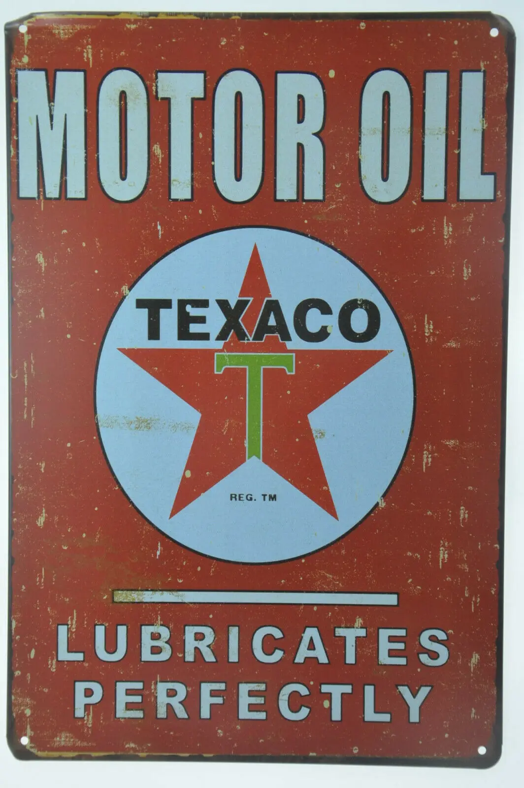 Texaco Motor Oil Lubricates Gasoline Petrol Vintage Metal Tin Signs Rustic Pin Up Poster Plaque Pub Wall Decor